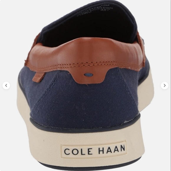 Cole Haan Nantucket 2.0 Men’s Penny Loafer Navy and Tan Size 13W NEW main image 5